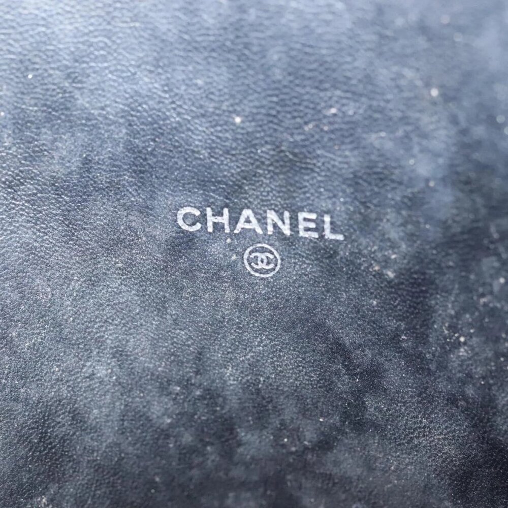 CHANEL Matelasse iPad Case Lamb Skin Black Silver CC Auth 141696 - Picture 13 of 16